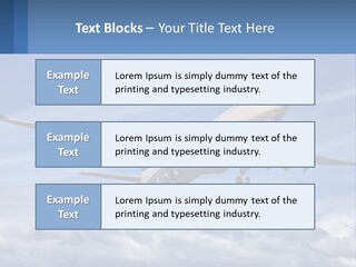 An Airplane Flying In The Sky With Clouds PowerPoint Template