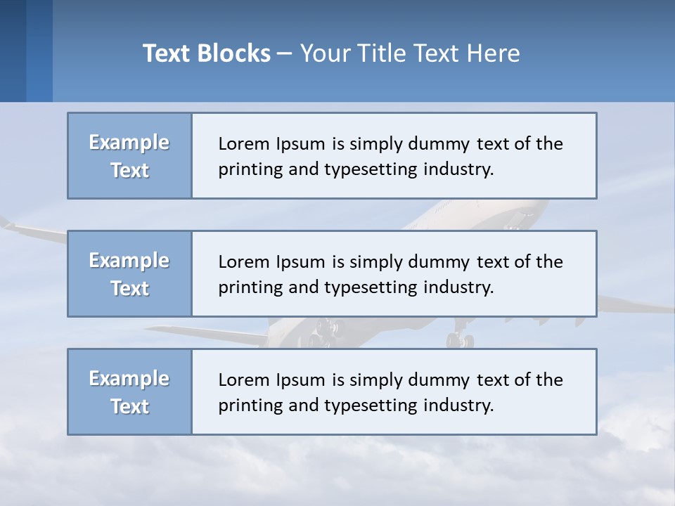 An Airplane Flying In The Sky With Clouds PowerPoint Template