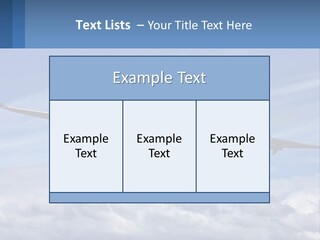 An Airplane Flying In The Sky With Clouds PowerPoint Template