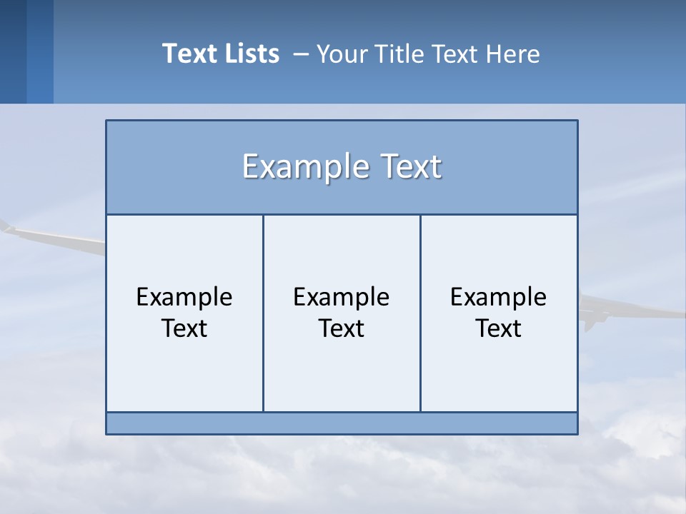 An Airplane Flying In The Sky With Clouds PowerPoint Template