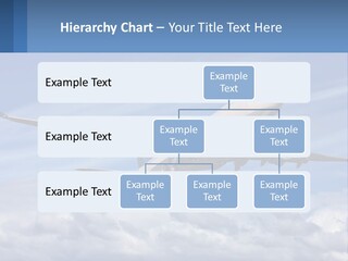 An Airplane Flying In The Sky With Clouds PowerPoint Template