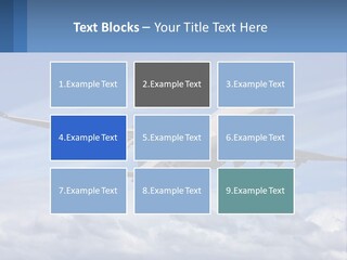 An Airplane Flying In The Sky With Clouds PowerPoint Template