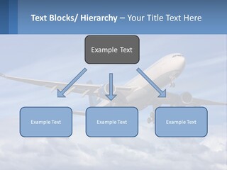 An Airplane Flying In The Sky With Clouds PowerPoint Template