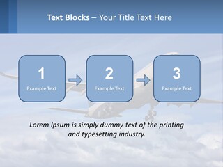 An Airplane Flying In The Sky With Clouds PowerPoint Template