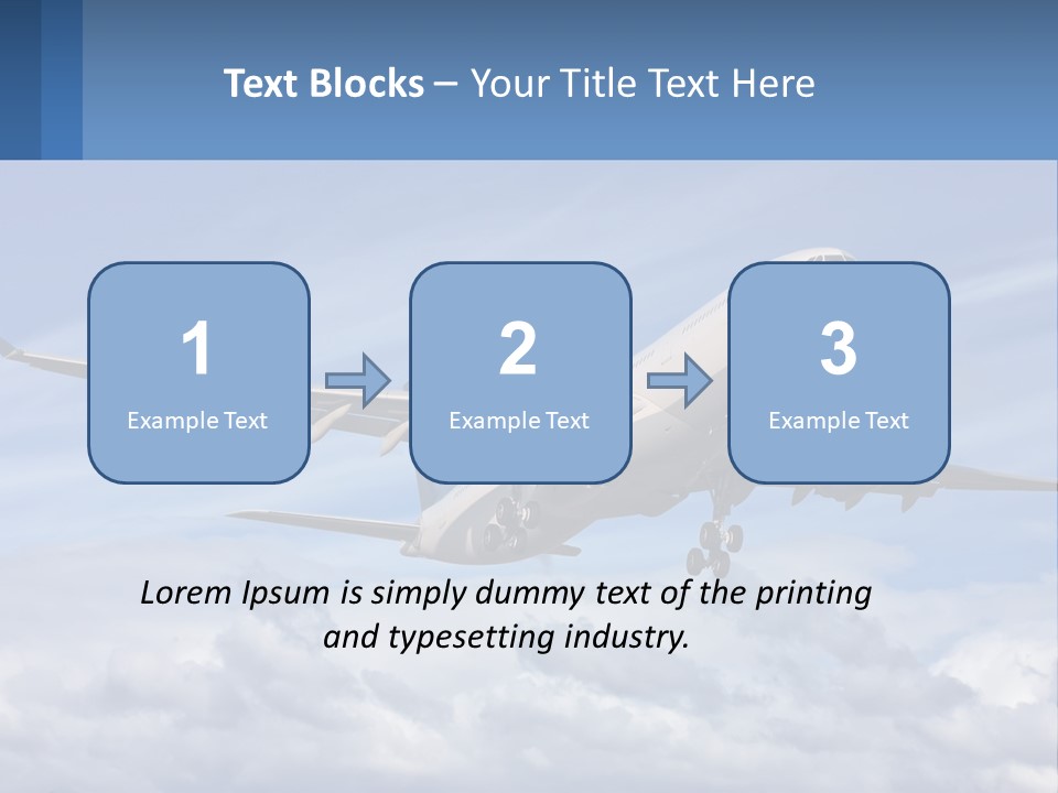 An Airplane Flying In The Sky With Clouds PowerPoint Template