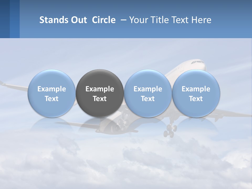 An Airplane Flying In The Sky With Clouds PowerPoint Template