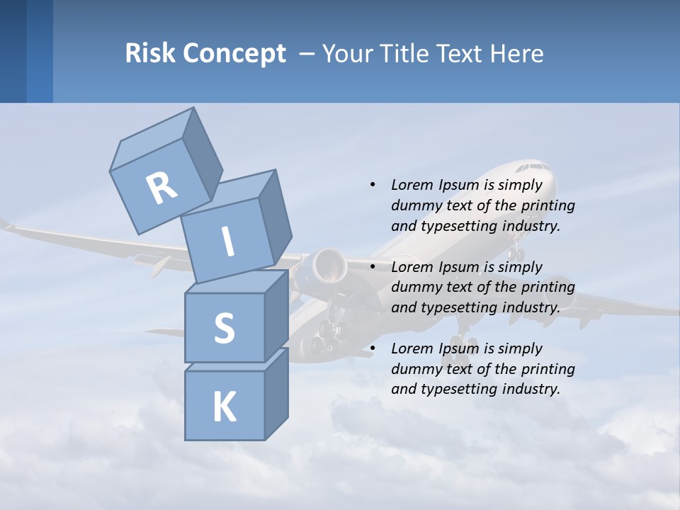 An Airplane Flying In The Sky With Clouds PowerPoint Template