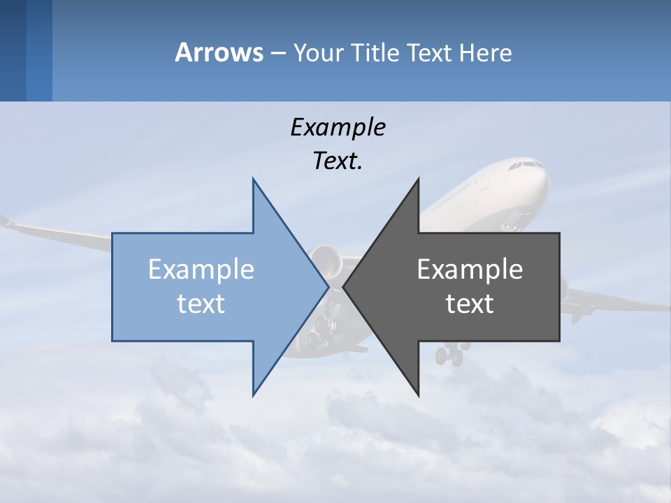 An Airplane Flying In The Sky With Clouds PowerPoint Template