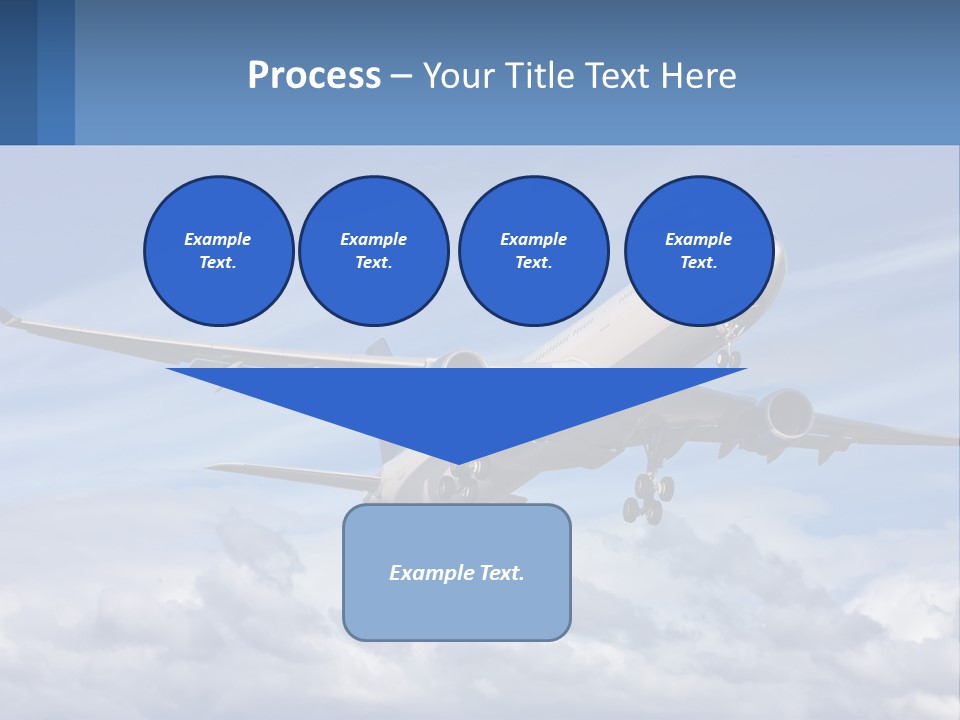 An Airplane Flying In The Sky With Clouds PowerPoint Template