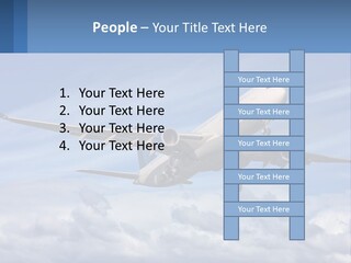 An Airplane Flying In The Sky With Clouds PowerPoint Template