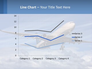 An Airplane Flying In The Sky With Clouds PowerPoint Template