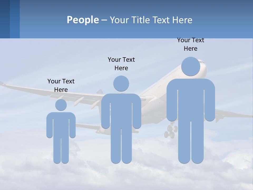 An Airplane Flying In The Sky With Clouds PowerPoint Template
