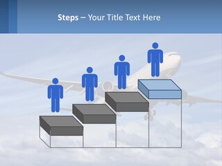 An Airplane Flying In The Sky With Clouds PowerPoint Template