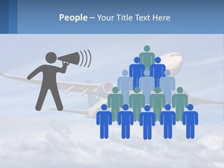 An Airplane Flying In The Sky With Clouds PowerPoint Template