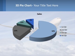 An Airplane Flying In The Sky With Clouds PowerPoint Template