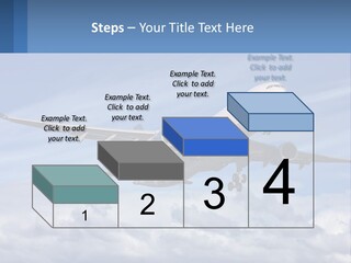 An Airplane Flying In The Sky With Clouds PowerPoint Template