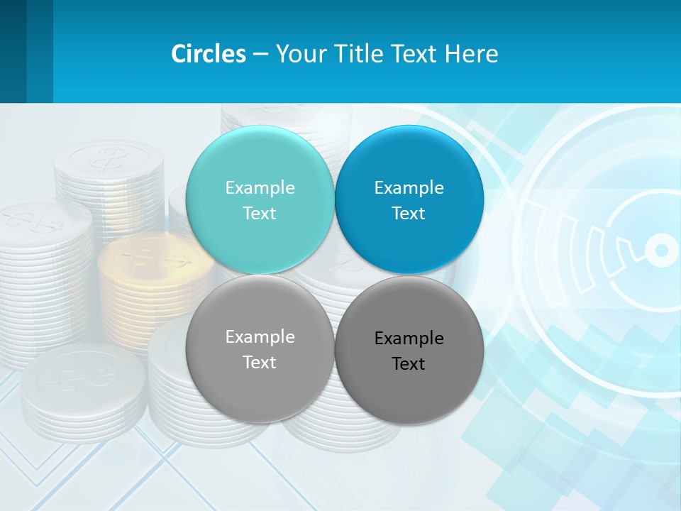 A Pile Of Coins With A Globe In The Background PowerPoint Template