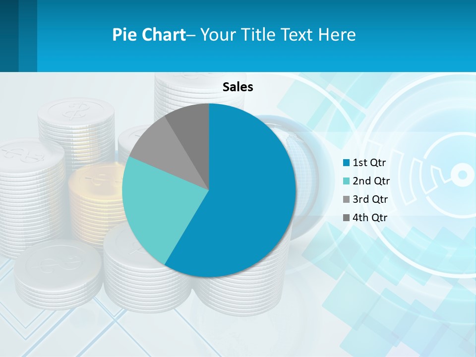 A Pile Of Coins With A Globe In The Background PowerPoint Template