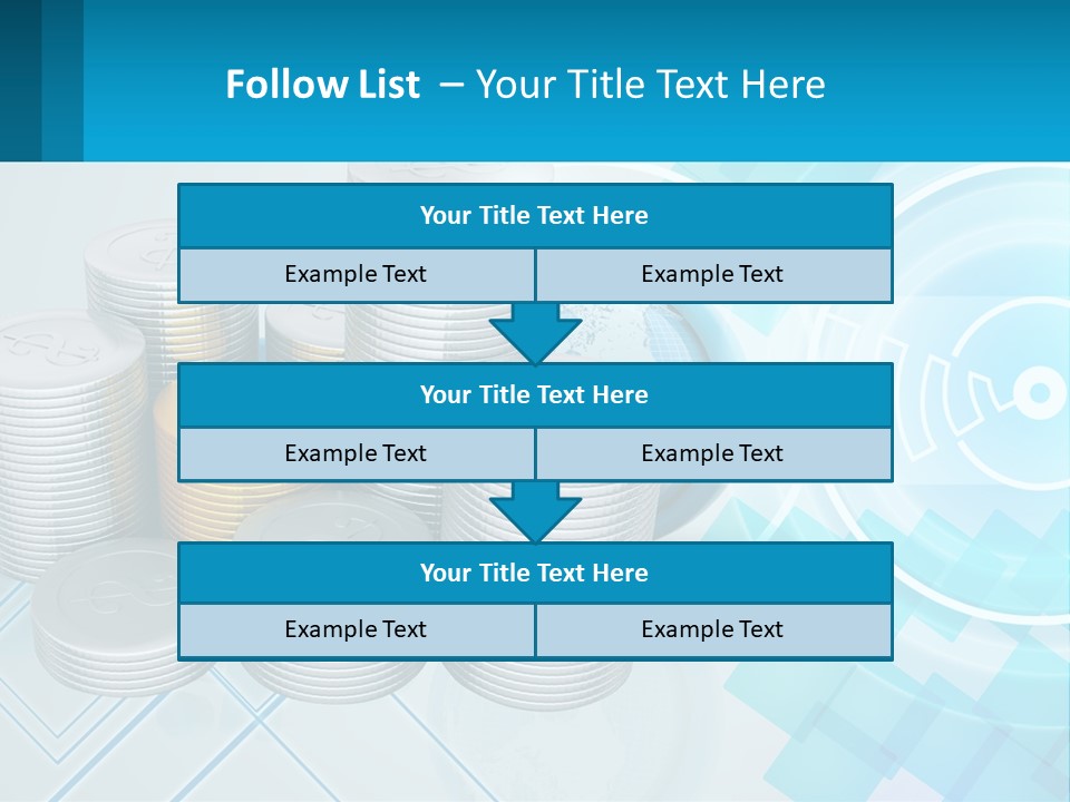 A Pile Of Coins With A Globe In The Background PowerPoint Template