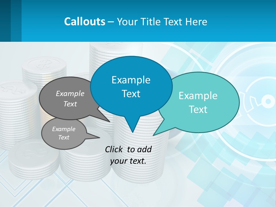 A Pile Of Coins With A Globe In The Background PowerPoint Template