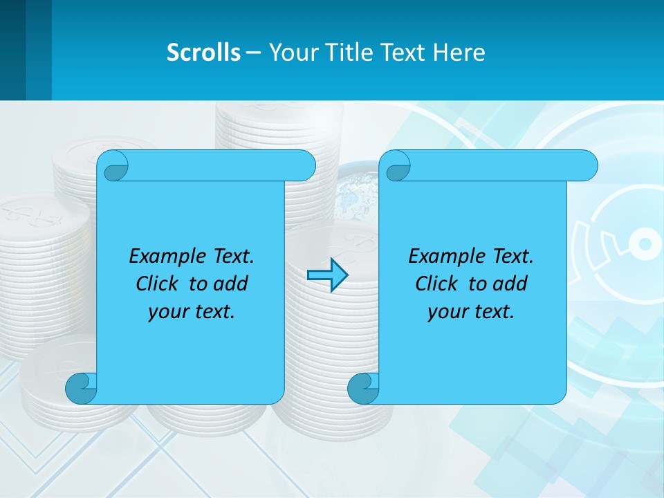 A Pile Of Coins With A Globe In The Background PowerPoint Template