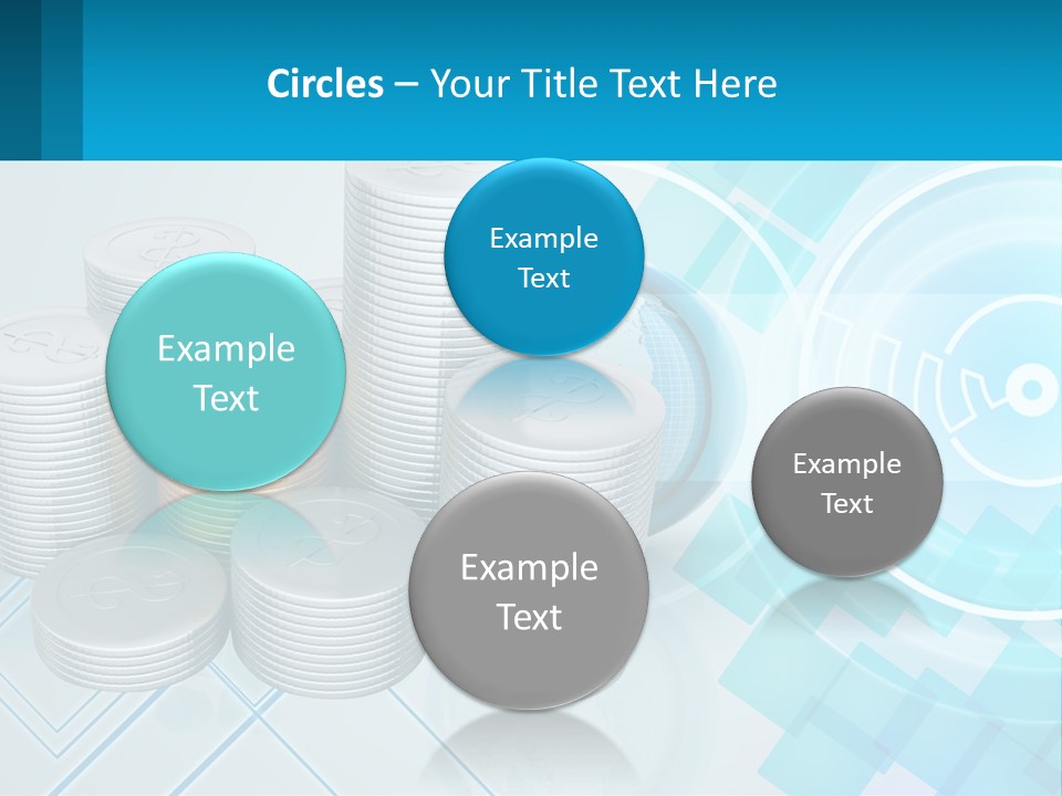 A Pile Of Coins With A Globe In The Background PowerPoint Template