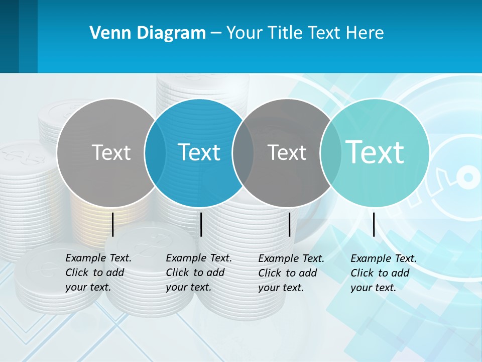A Pile Of Coins With A Globe In The Background PowerPoint Template