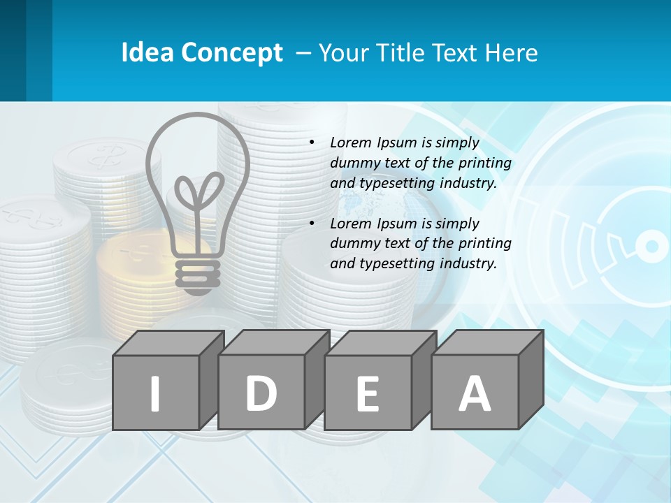 A Pile Of Coins With A Globe In The Background PowerPoint Template