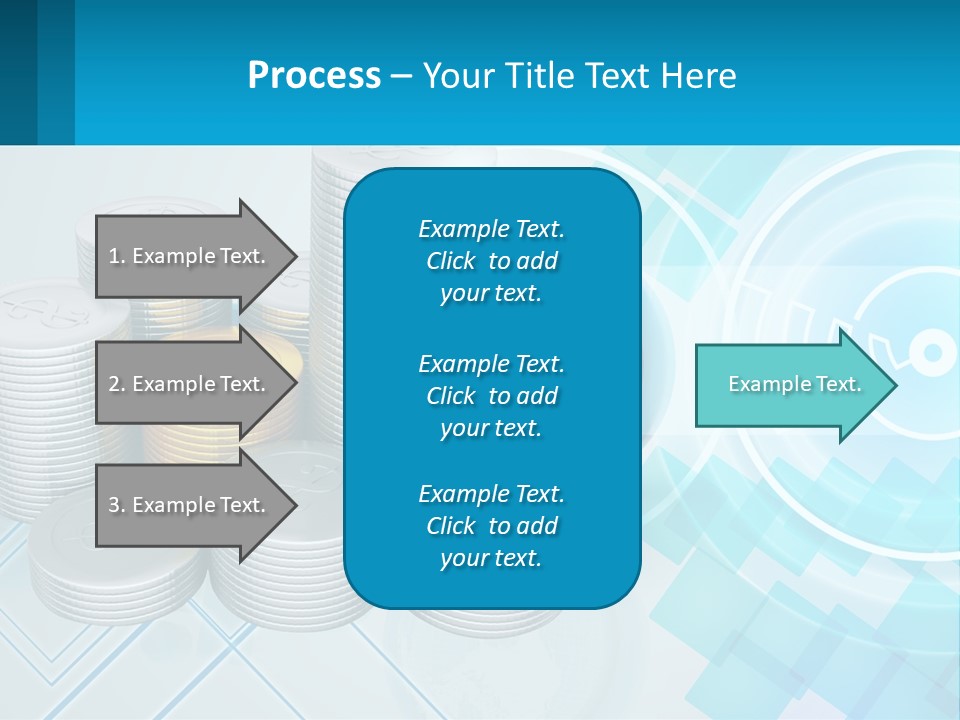 A Pile Of Coins With A Globe In The Background PowerPoint Template