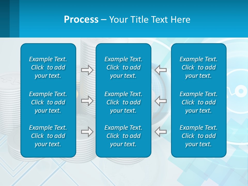 A Pile Of Coins With A Globe In The Background PowerPoint Template