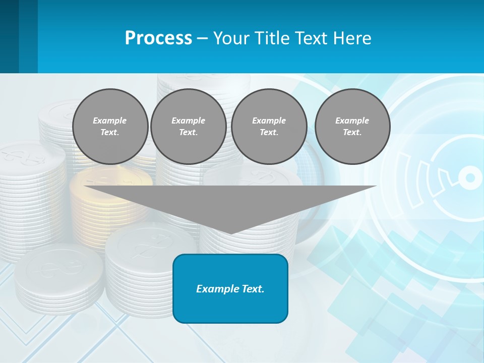 A Pile Of Coins With A Globe In The Background PowerPoint Template