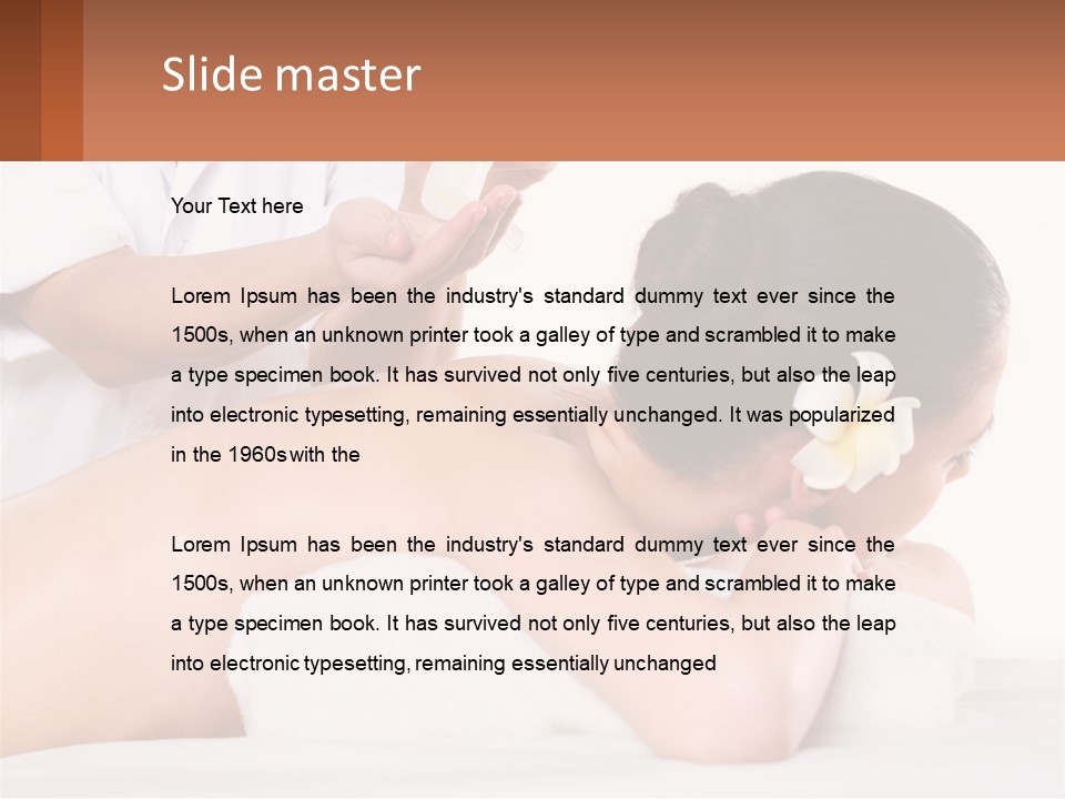 A Woman Getting A Back Massage With A Flower In Her Hair PowerPoint Template