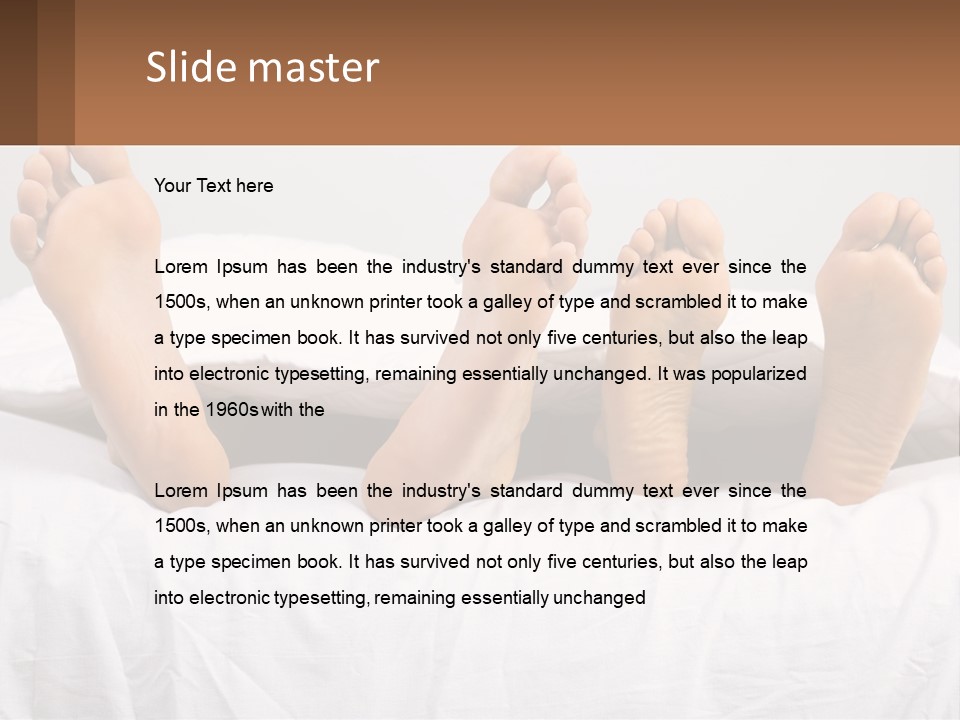 A Person Laying In Bed With Their Feet On A Pillow PowerPoint Template