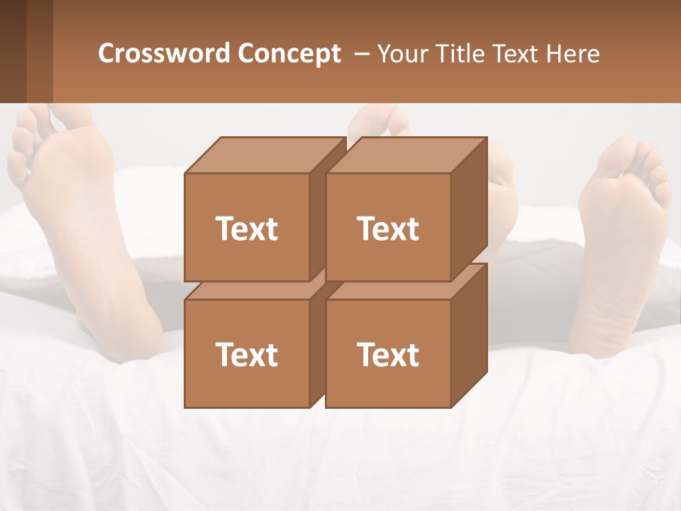 A Person Laying In Bed With Their Feet On A Pillow PowerPoint Template