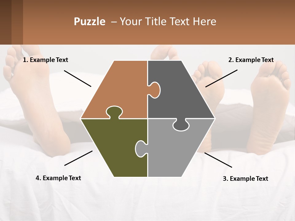 A Person Laying In Bed With Their Feet On A Pillow PowerPoint Template