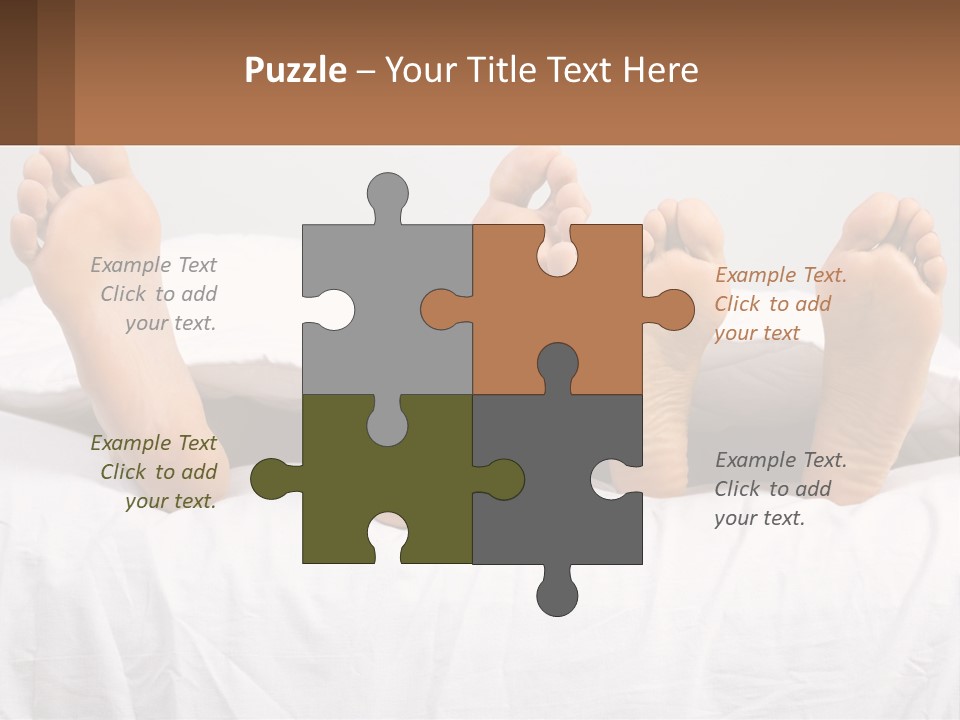 A Person Laying In Bed With Their Feet On A Pillow PowerPoint Template