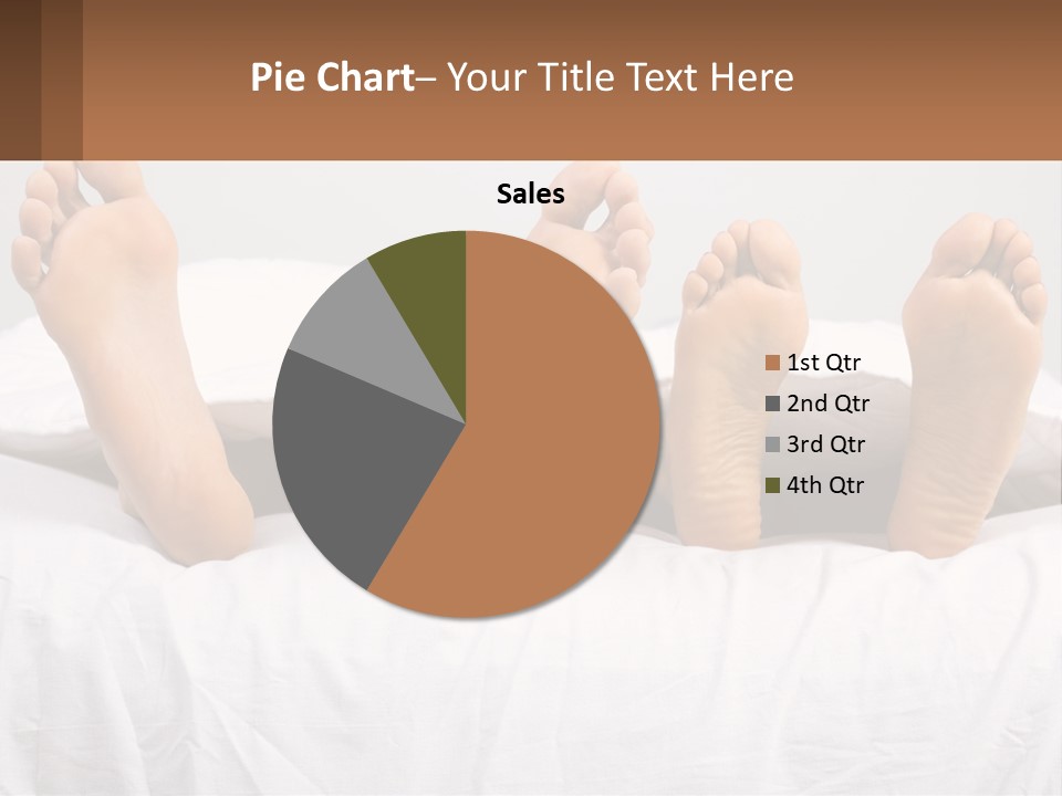 A Person Laying In Bed With Their Feet On A Pillow PowerPoint Template