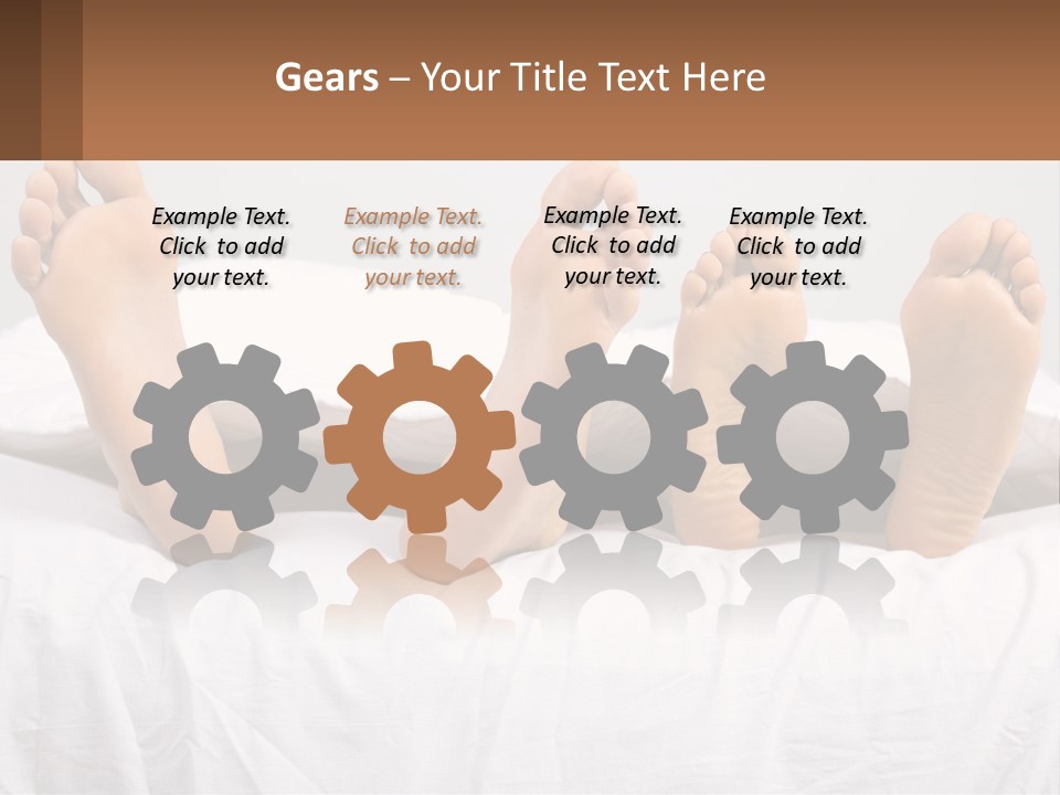 A Person Laying In Bed With Their Feet On A Pillow PowerPoint Template