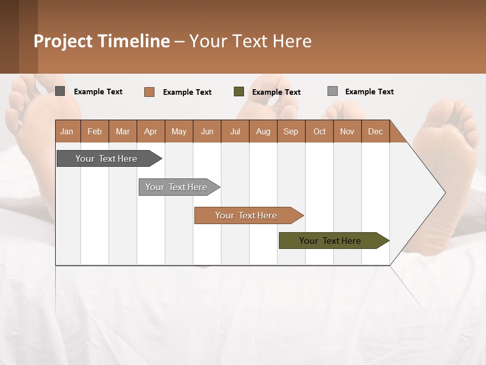 A Person Laying In Bed With Their Feet On A Pillow PowerPoint Template