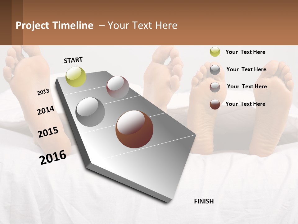 A Person Laying In Bed With Their Feet On A Pillow PowerPoint Template