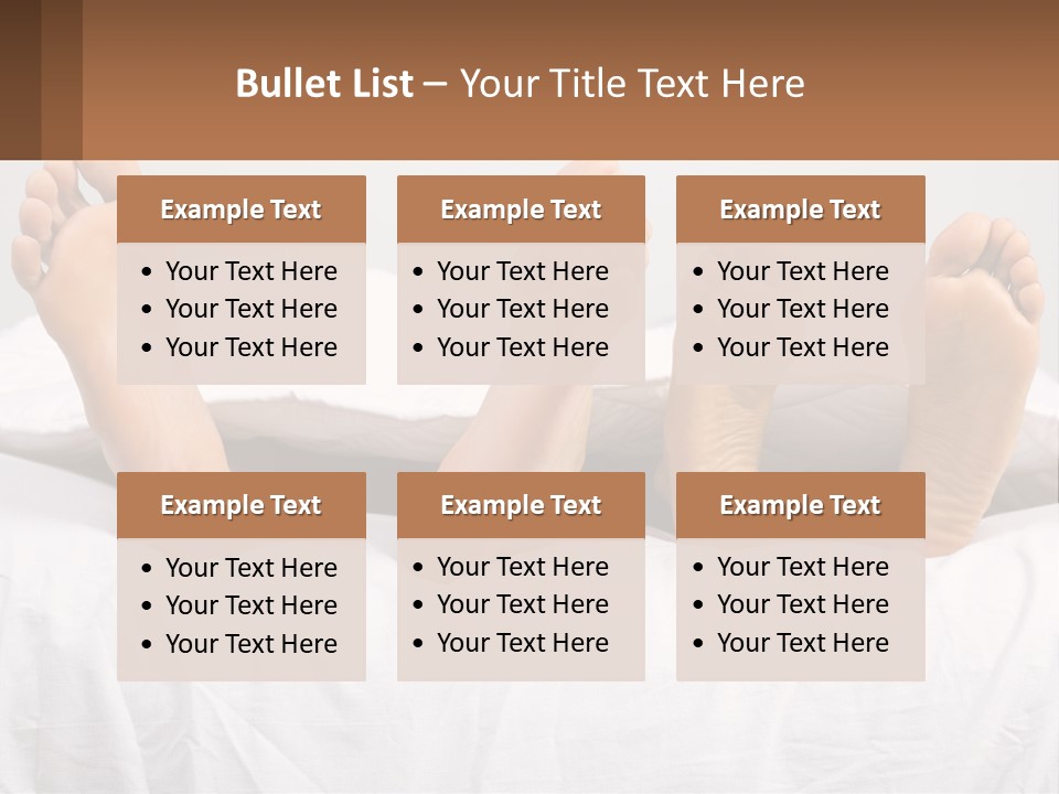 A Person Laying In Bed With Their Feet On A Pillow PowerPoint Template