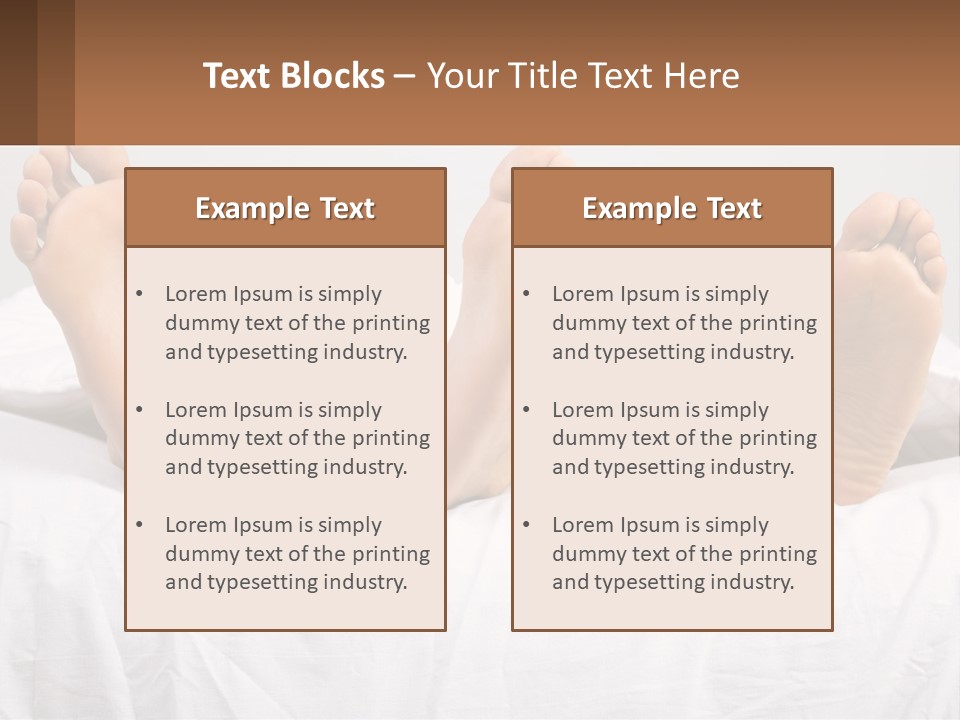 A Person Laying In Bed With Their Feet On A Pillow PowerPoint Template