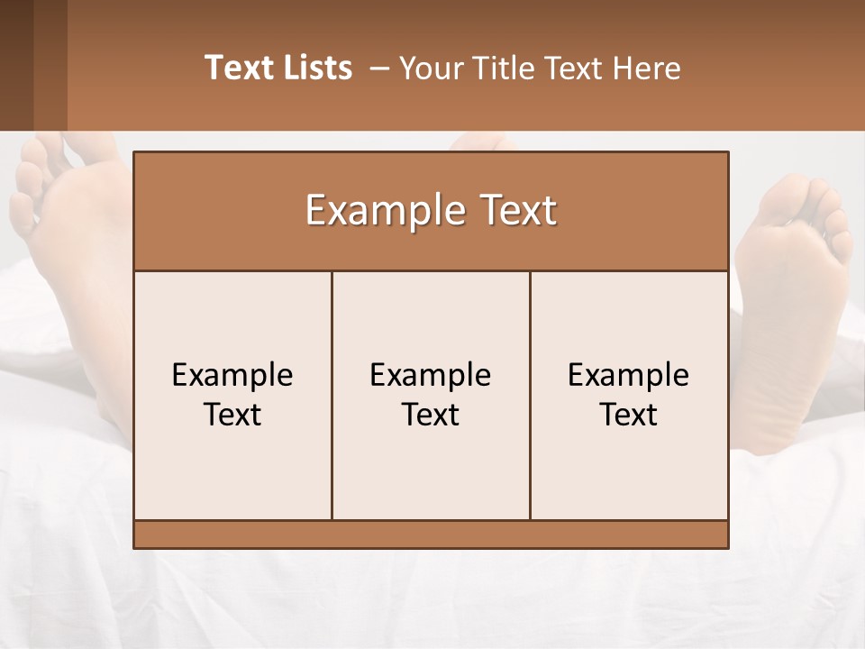 A Person Laying In Bed With Their Feet On A Pillow PowerPoint Template