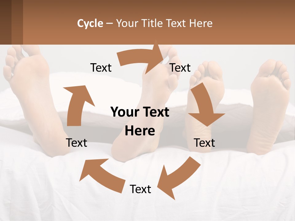 A Person Laying In Bed With Their Feet On A Pillow PowerPoint Template