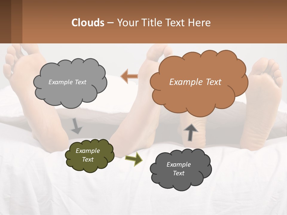 A Person Laying In Bed With Their Feet On A Pillow PowerPoint Template