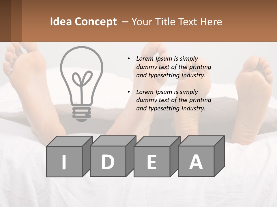 A Person Laying In Bed With Their Feet On A Pillow PowerPoint Template