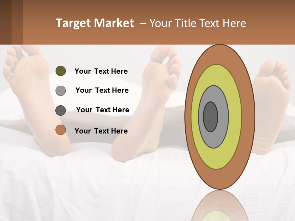 A Person Laying In Bed With Their Feet On A Pillow PowerPoint Template