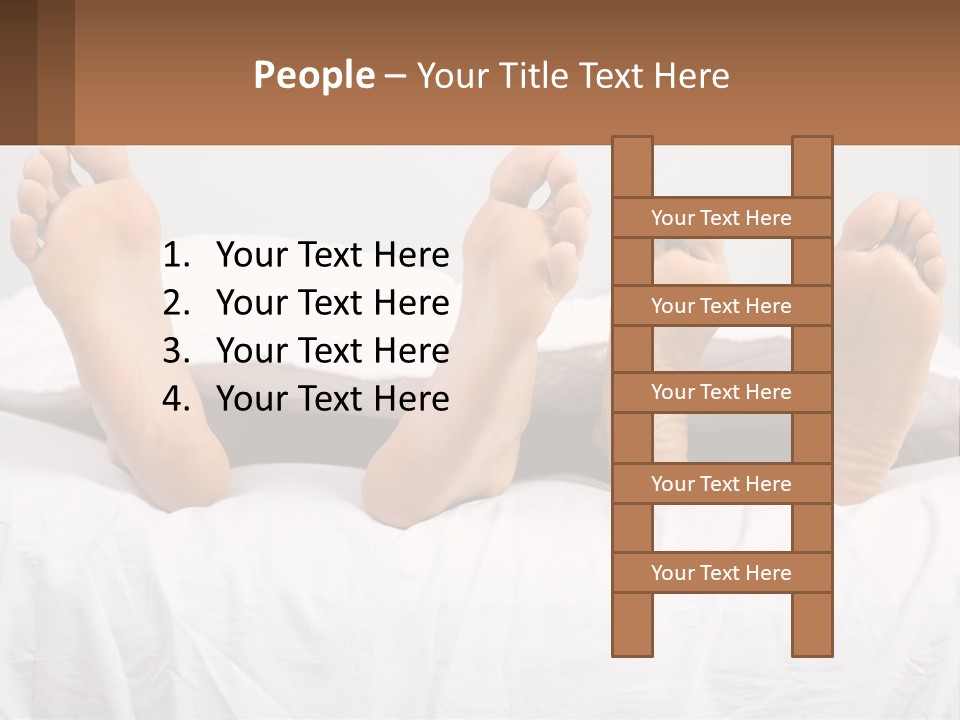 A Person Laying In Bed With Their Feet On A Pillow PowerPoint Template