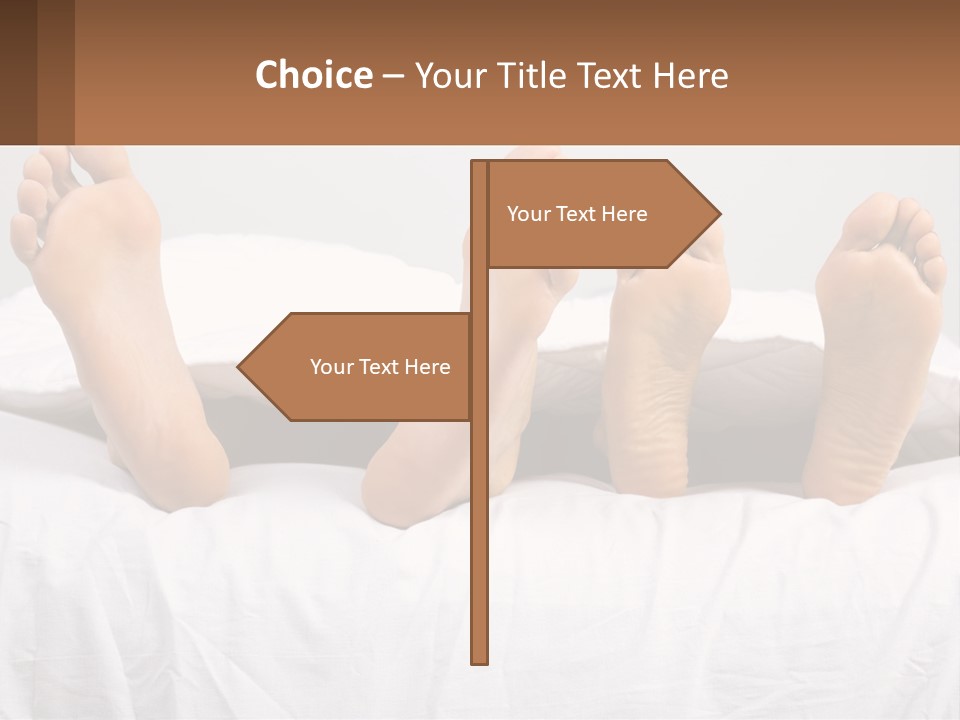 A Person Laying In Bed With Their Feet On A Pillow PowerPoint Template