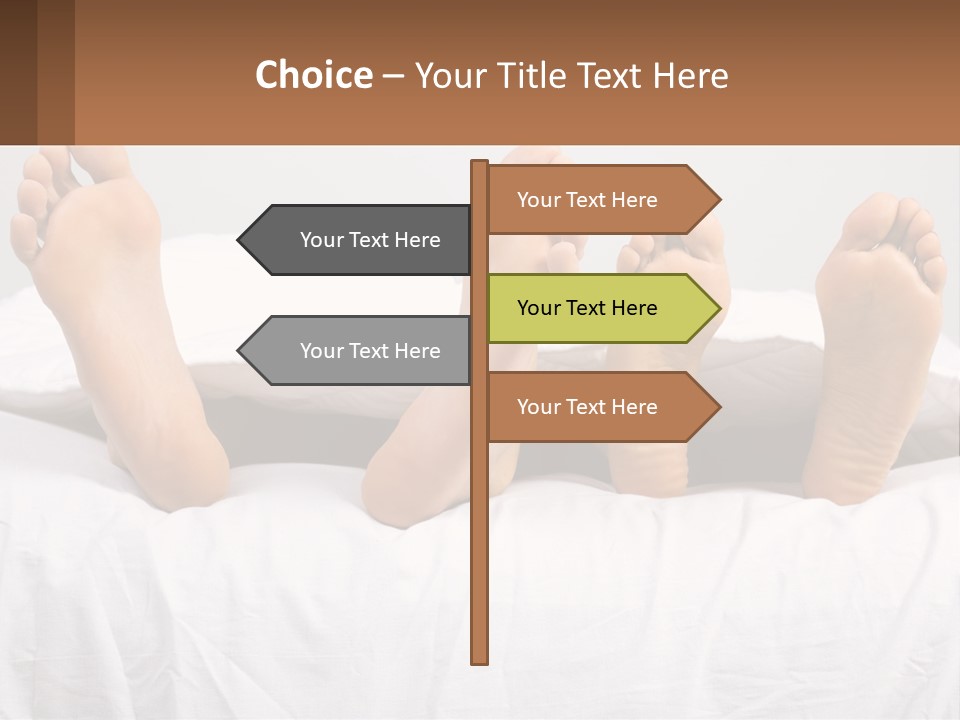 A Person Laying In Bed With Their Feet On A Pillow PowerPoint Template